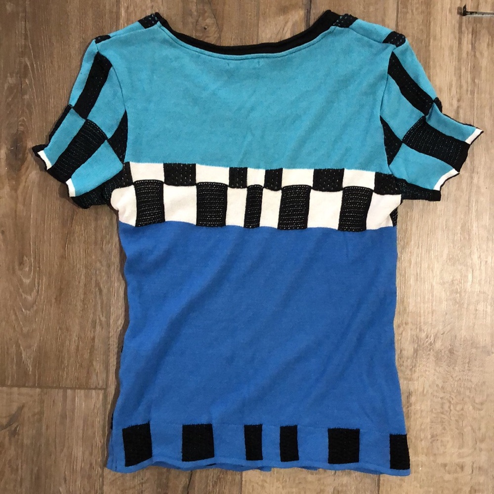 AVENTURES DES TOILES Short Sleeve Knit Sweater Top - Picture 4 of 7